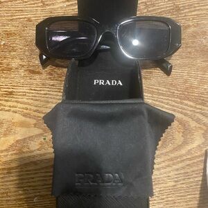 Prada Sleek Black Rectangular Sunglasses